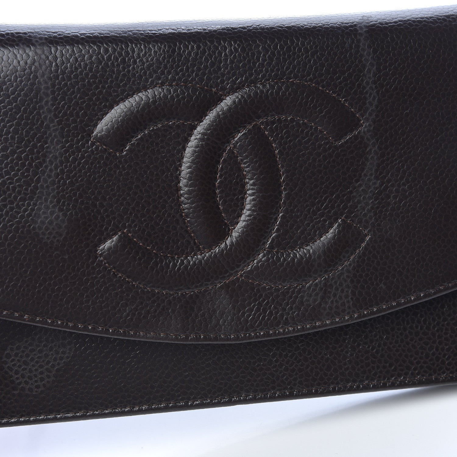 Chanel Caviar Timeless CC Wallet On Chain WOC Dark Brown 16 of 18