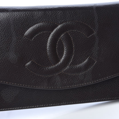 Chanel Caviar Timeless CC Wallet On Chain WOC Dark Brown 16 of 18