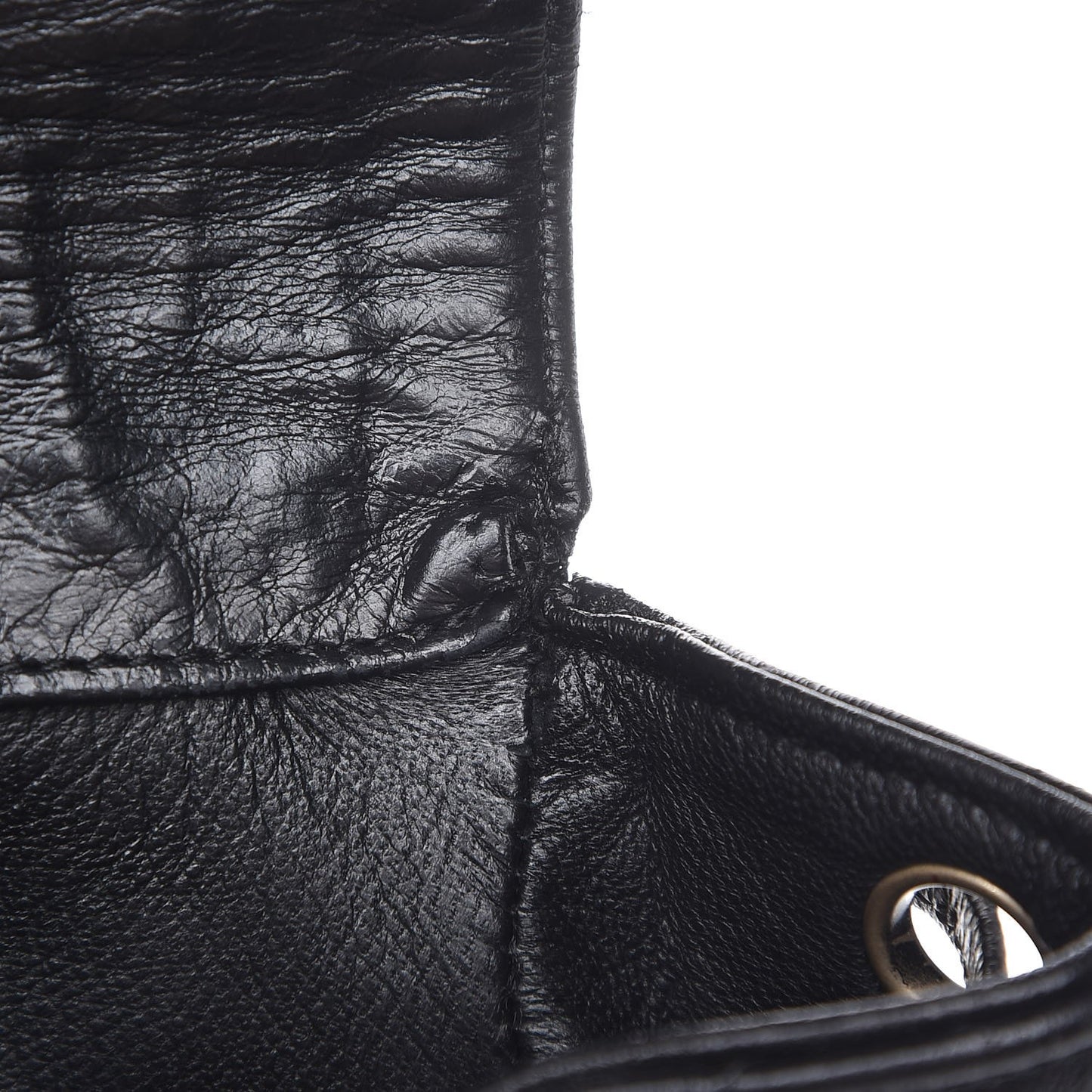 Lambskin Quilted Drawstring Backpack Black