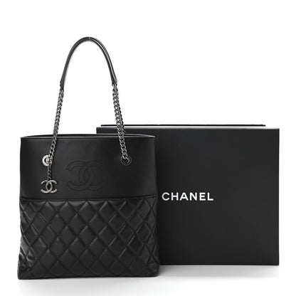 Chanel Lambskin Quilted Small Urban Delight Tote Black Blue 15 of 15