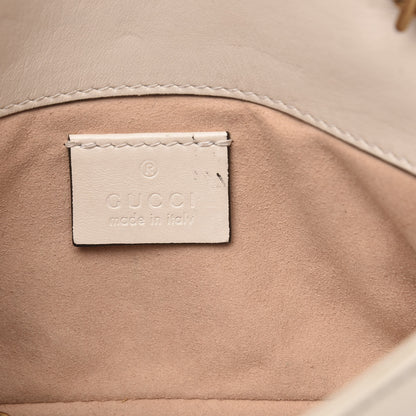 Gucci Calfskin Matelasse Super Mini GG Marmont Shoulder Bag White 6 of 17