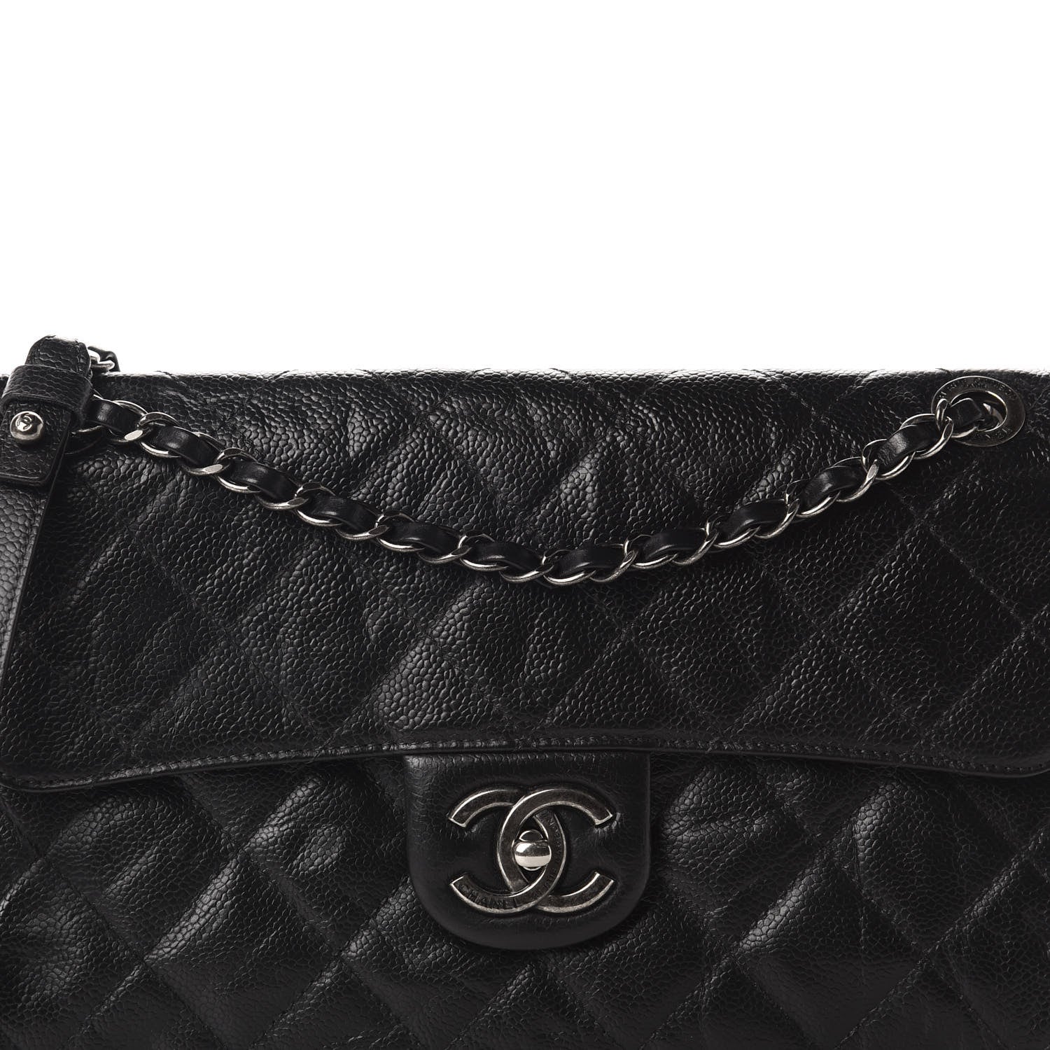 Chanel Crumpled Grained Calfskin Medium CC Crave Flap Black 10 of 10