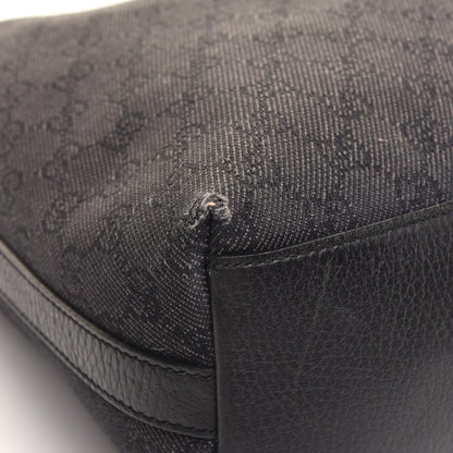 Gucci Denim Monogram Hobo Black 10 of 13
