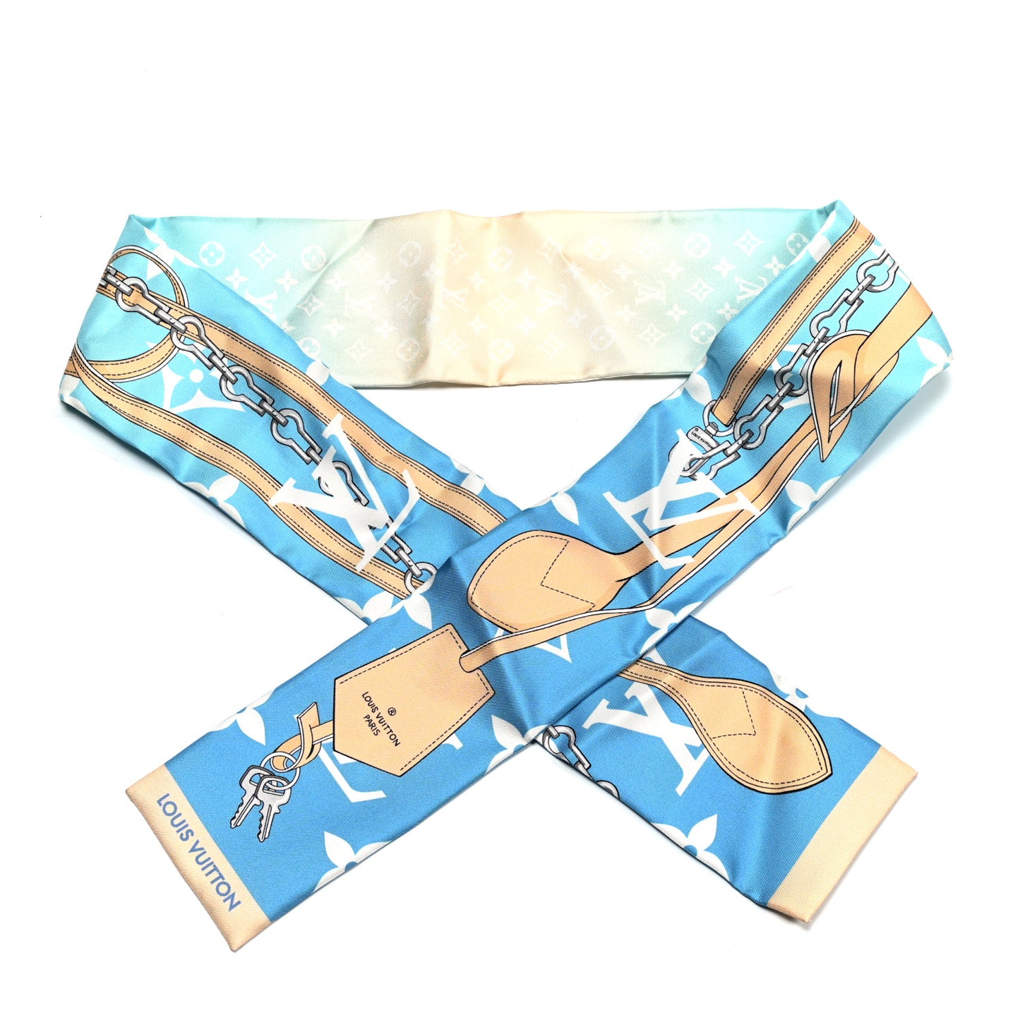 Silk Monogram Gradient By The Pool Bandeau Blue