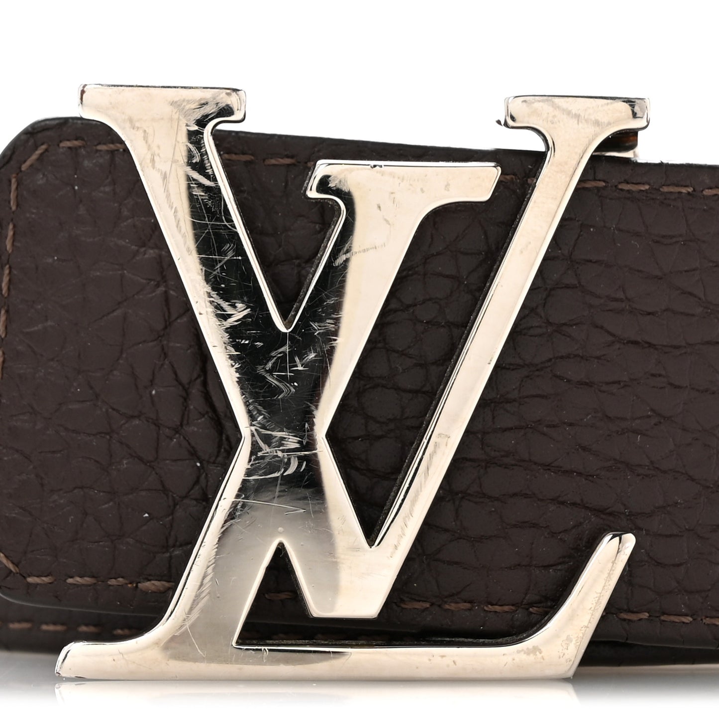 Taurillon Calfskin 30mm LV Initiales Reversible Belt 95 38 Brown Dark Brown