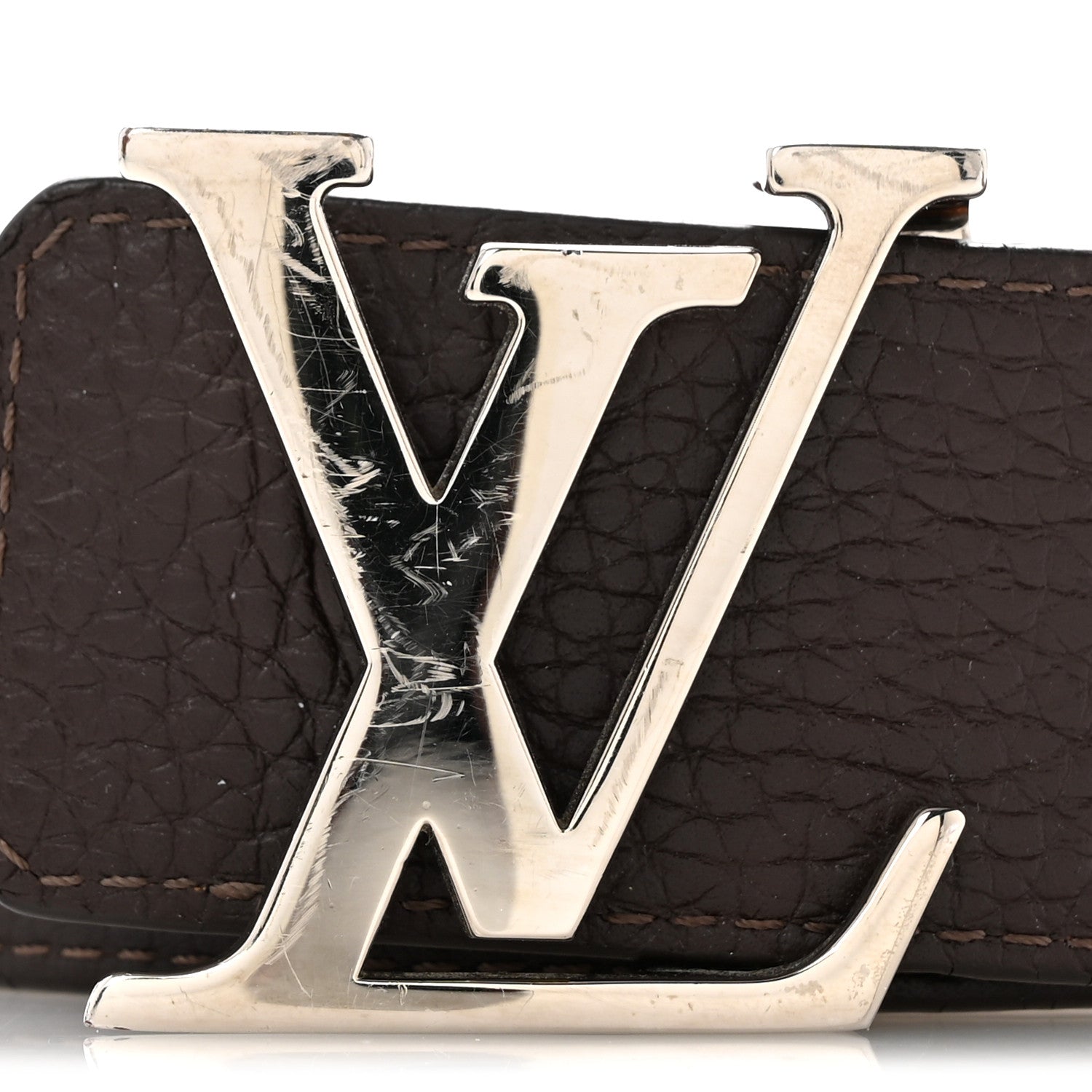 Louis Vuitton Taurillon Calfskin 30mm LV Initiales Reversible Belt 95 38 Brown Dark Brown 10 of 10