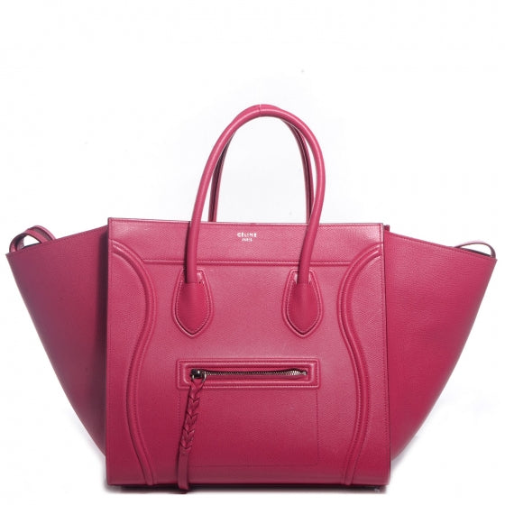 Celine Grained Calfskin Medium Phantom Luggage Fuchsia 1 of 9