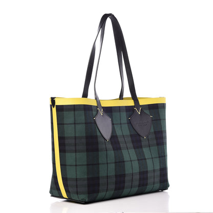 Burberry Vintage Check Medium The Giant Reversible Tote Racing Green Cobalt Blue 5 of 13