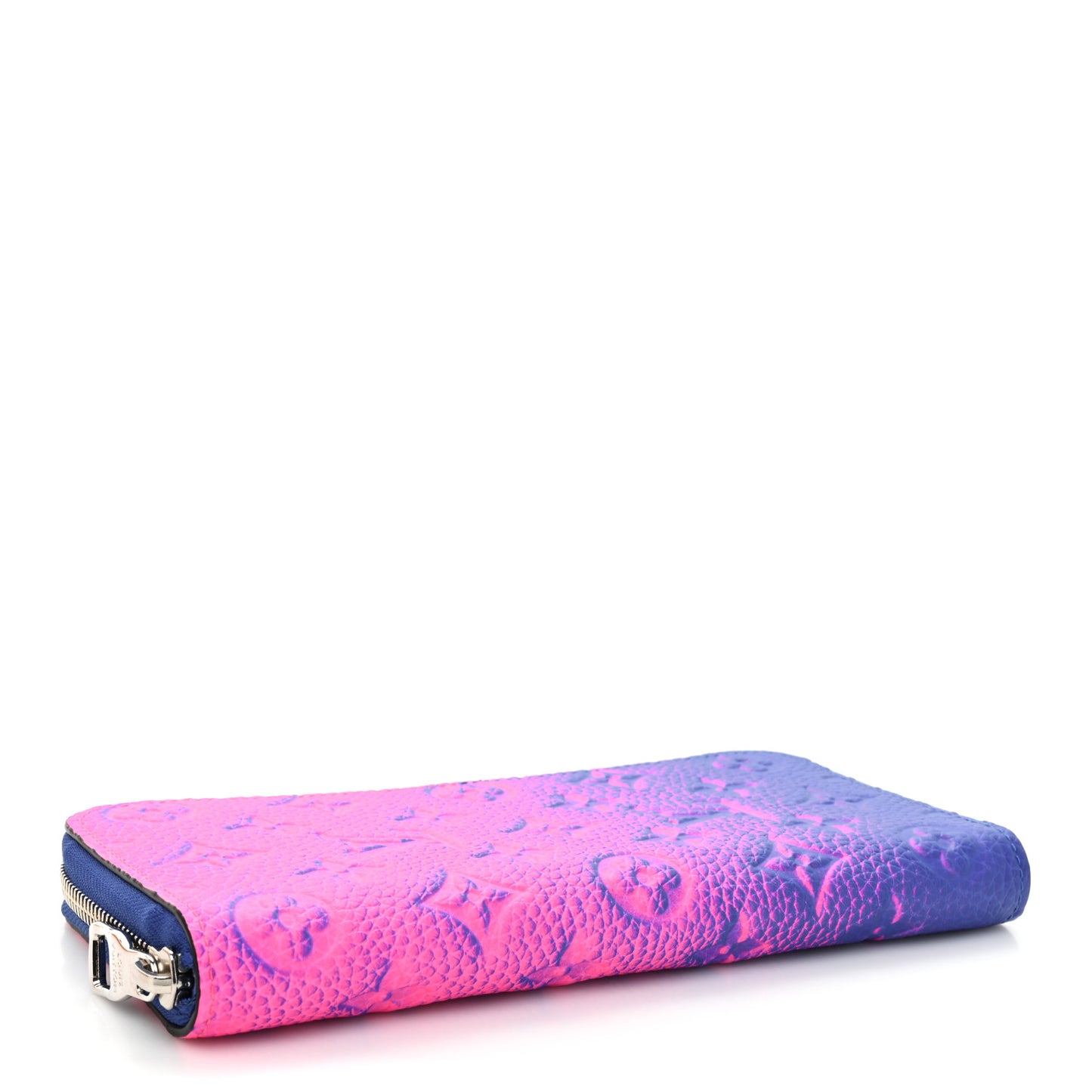 Taurillon Illusion Zippy Vertical Wallet Bleu Rose
