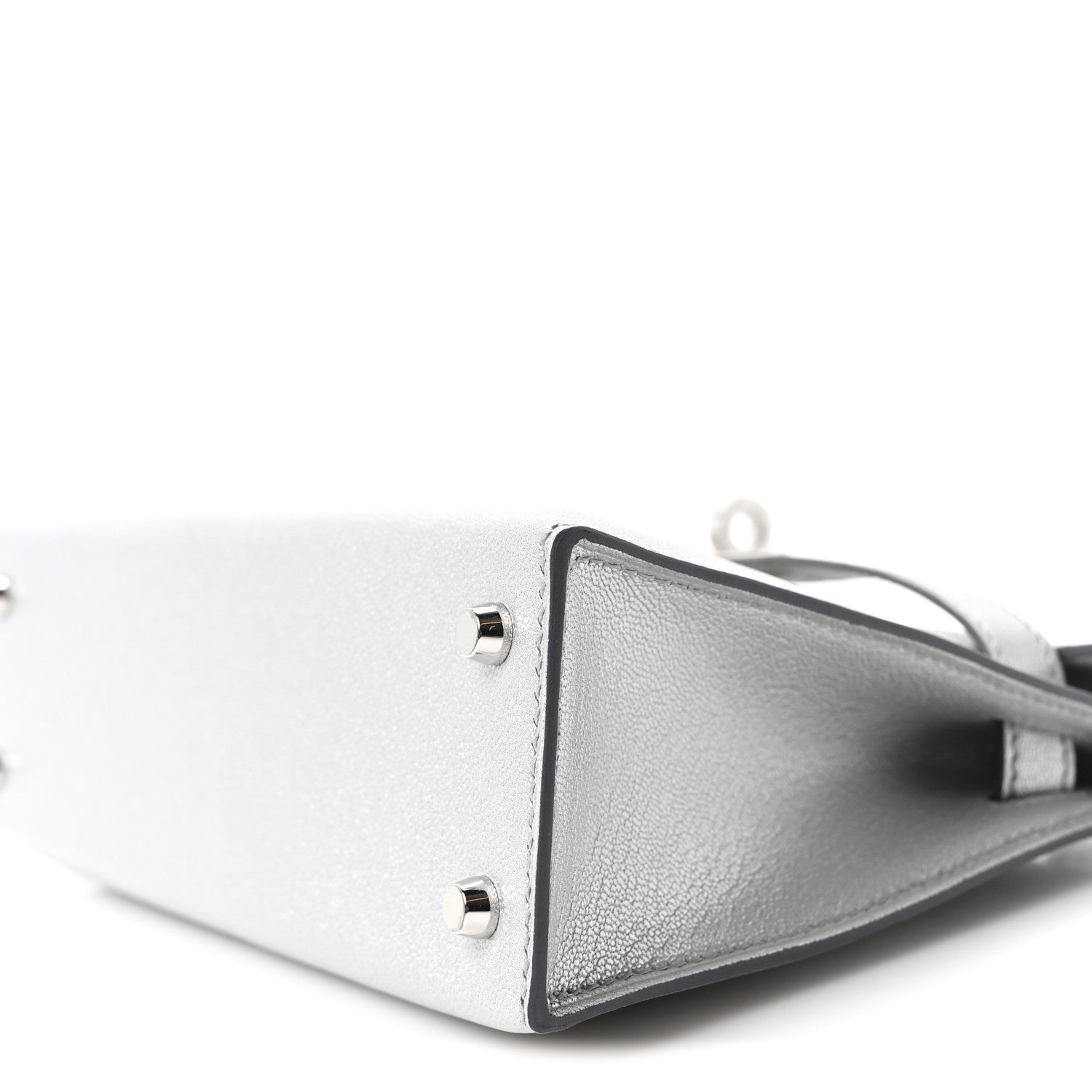 Hermes Metallic Chevre Chamkilight Mini Kelly Sellier 20 Argent 8 of 9