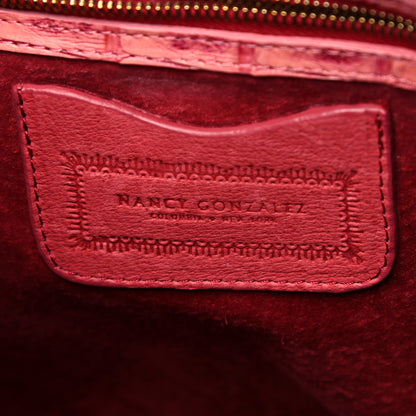 Nancy Gonzalez Crocodile Satchel Light Coral 6 of 12