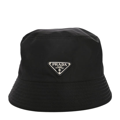 Prada Re-Nylon Metal Triangle Logo Womens Bucket Hat L Black 3 of 9