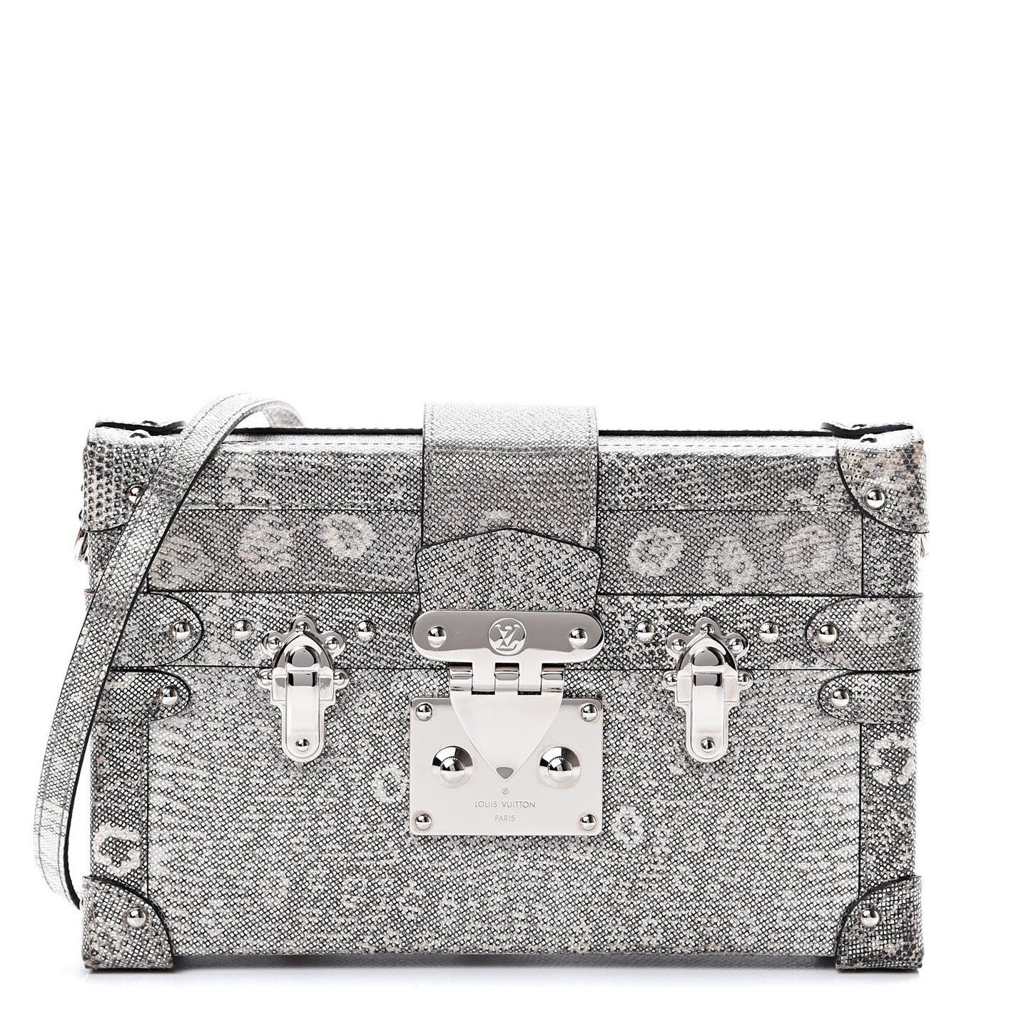 Lizard Petite Malle Silver