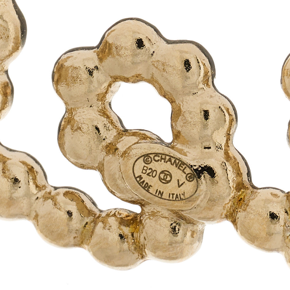 Chanel Metal Glass Swirling Pearls Hair Clip Gold 4 of 5