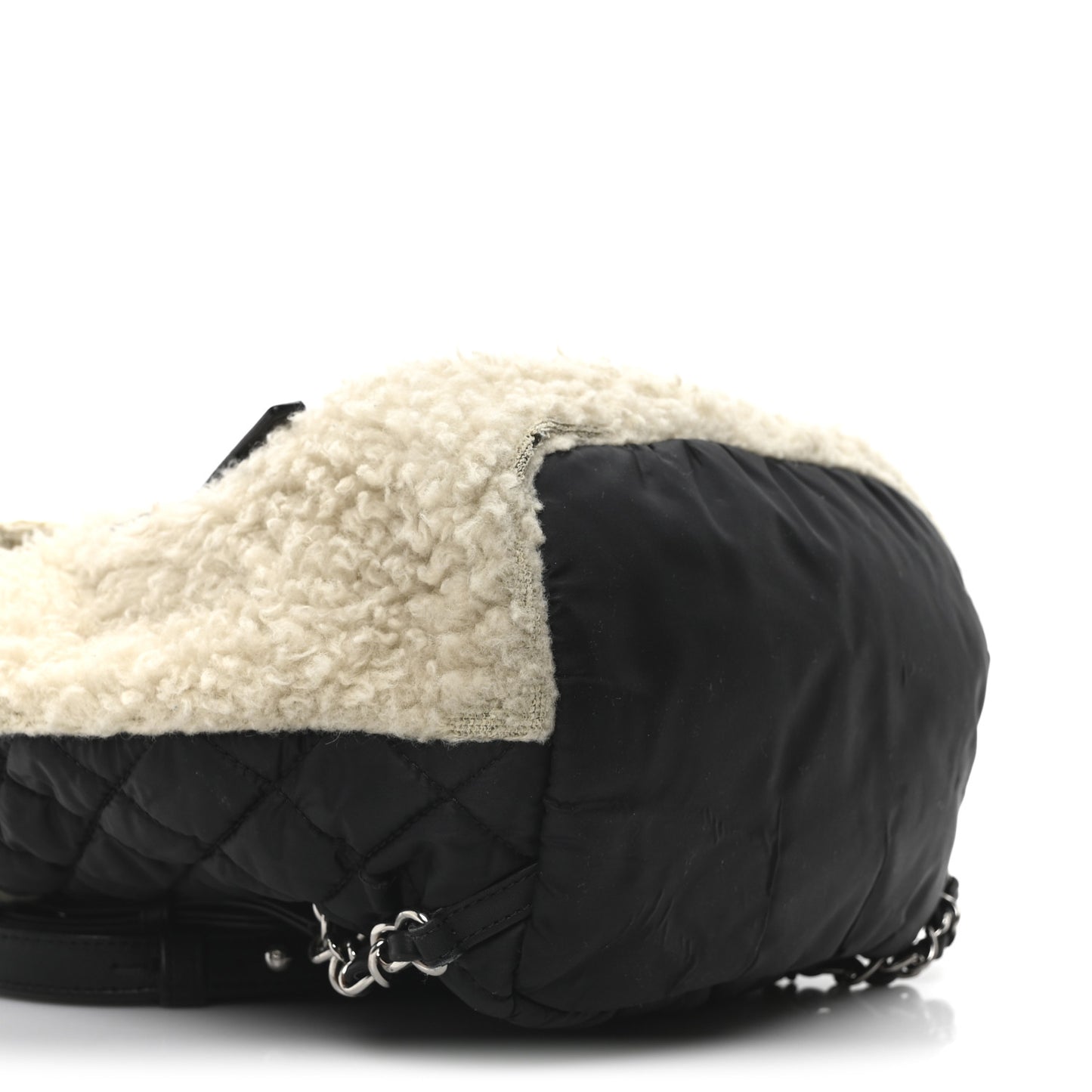 Wool Nylon Quilted Coco Neige Backpack Black Ecru