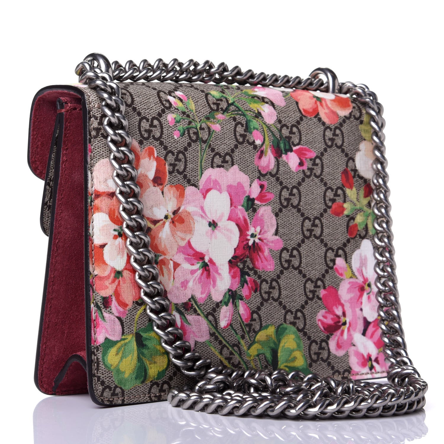 Gucci GG Supreme Monogram Blooms Mini Dionysus Shoulder Bag Beige Multicolor Dry Rose 3 of 10