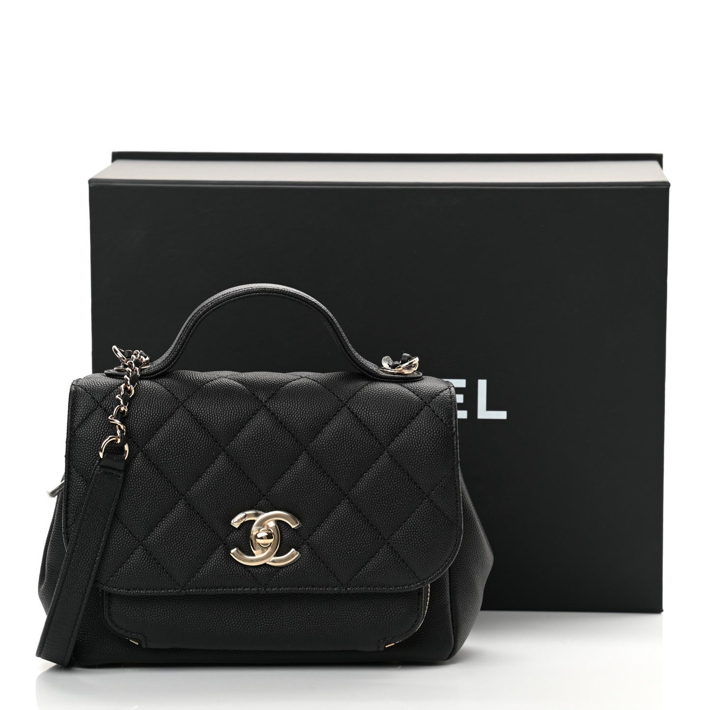 Caviar Quilted Small Business Affinity Flap Black