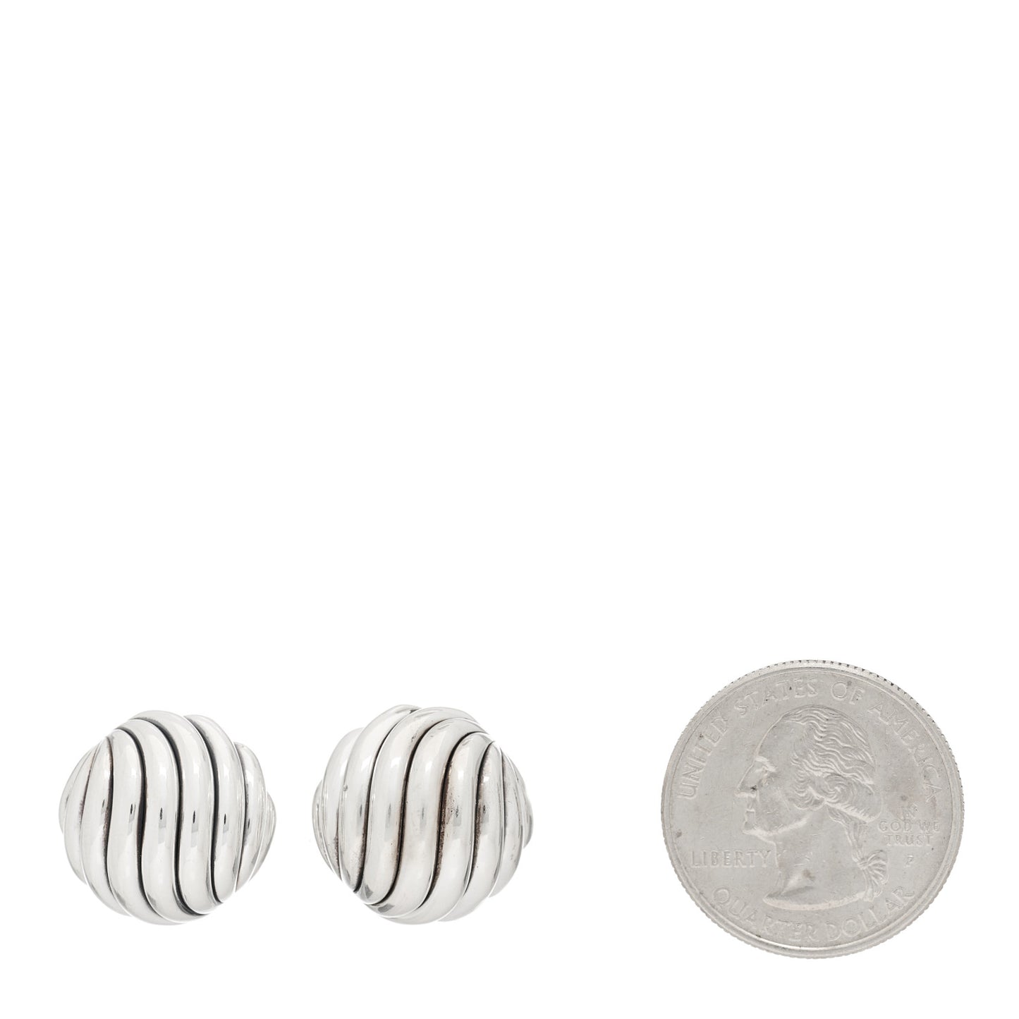 Sterling Silver 17mm Sculpted Cable Stud Earrings