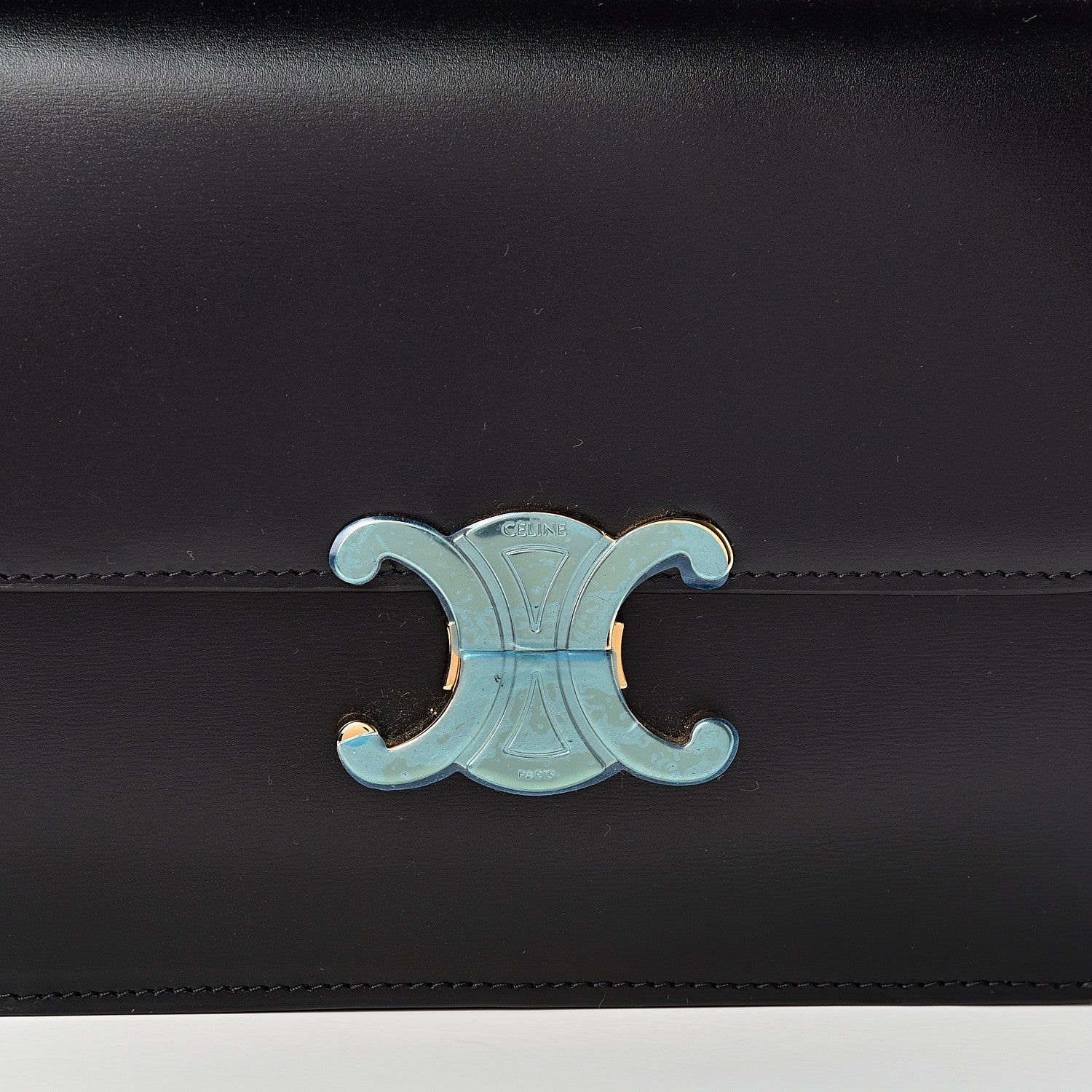 Celine Shiny Calfskin Medium Triomphe Black 9 of 11