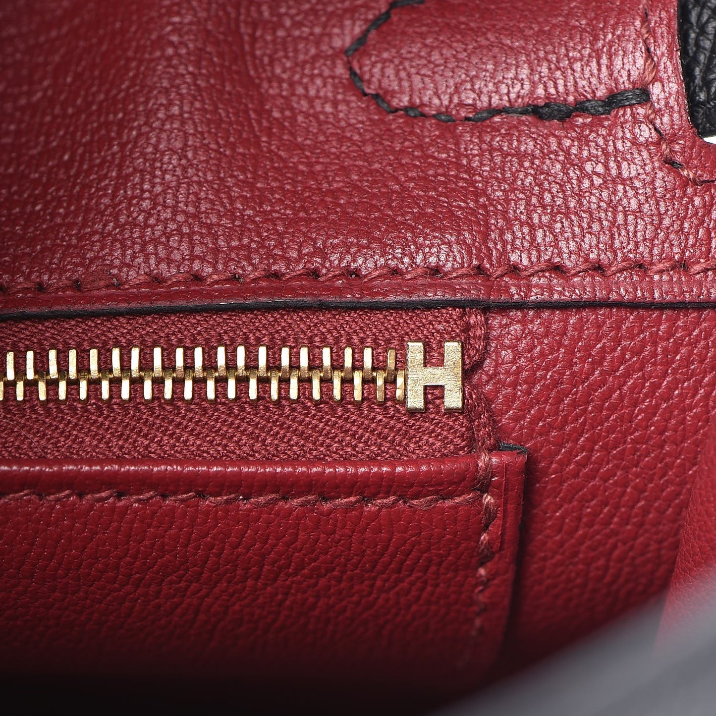 Epsom Horseshoe Birkin 25 Black Rouge Vif