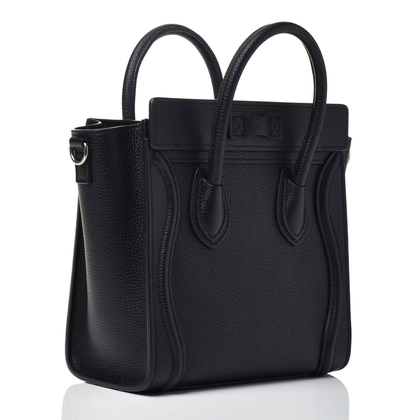 Drummed Calfskin Nano Luggage Black