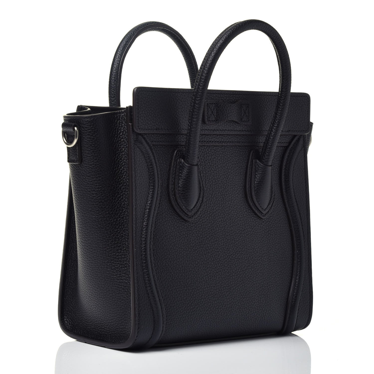 Celine Drummed Calfskin Nano Luggage Black 3 of 9