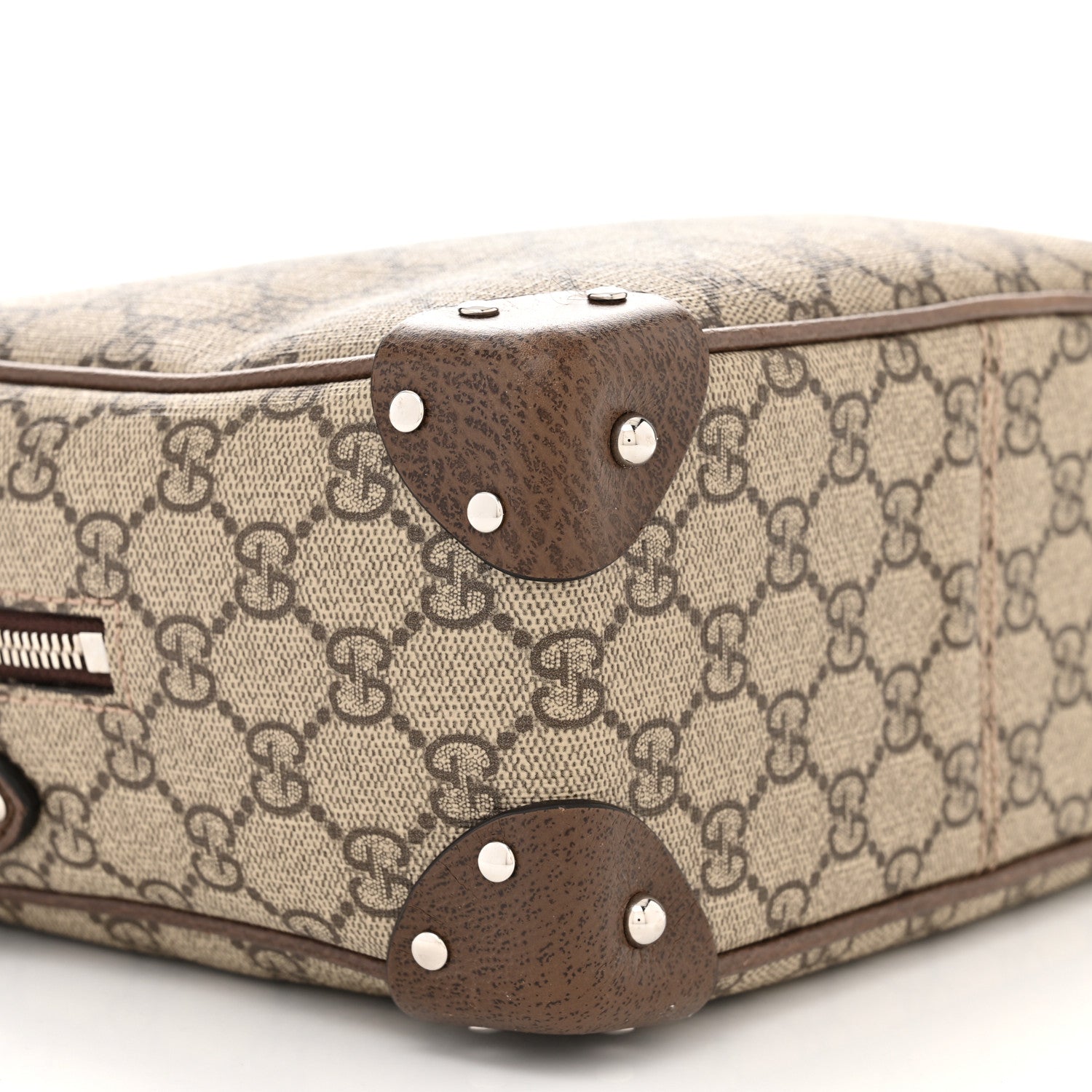 Gucci GG Supreme Monogram Textured Calfskin Square Messenger Bag Beige Ebony New Acero 9 of 10