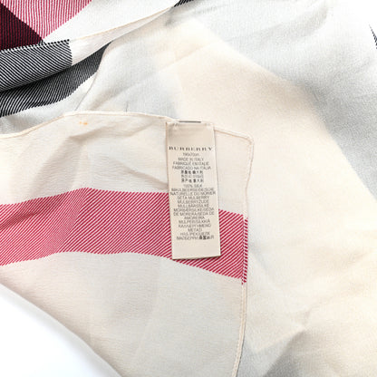 Burberry Silk Giant Check Scarf Ivory 5 of 5