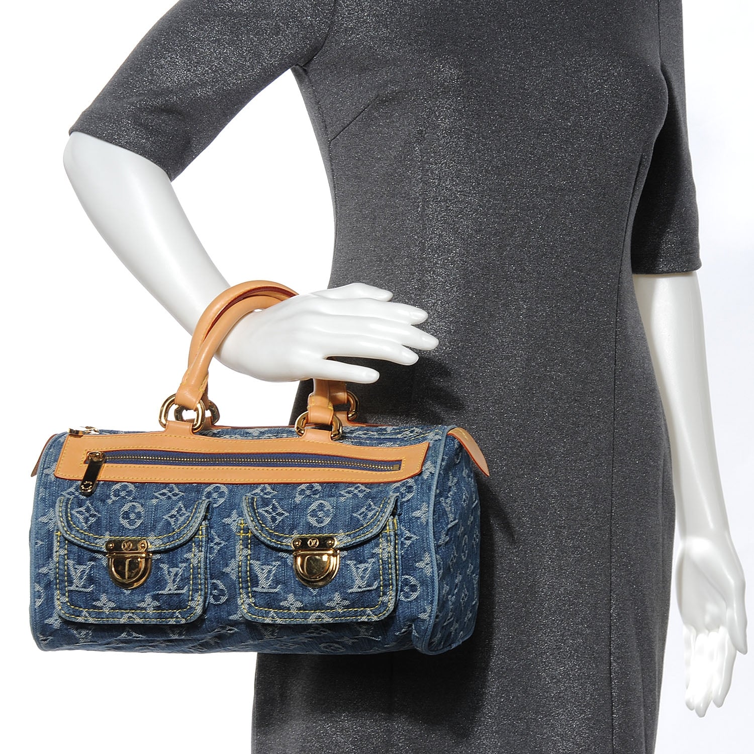 Louis Vuitton Monogram Denim Neo Speedy Blue 2 of 7