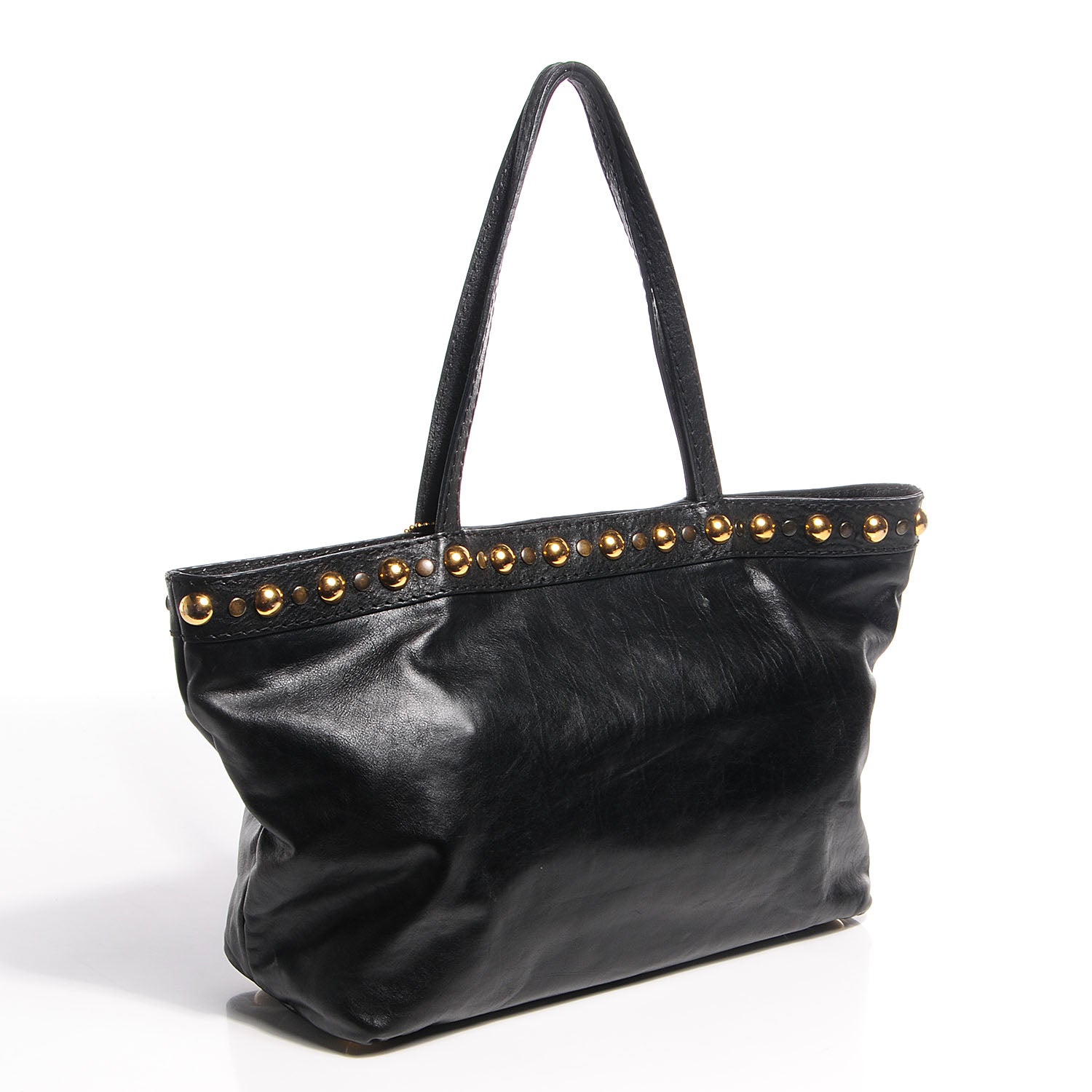 Gucci Calfskin Medium Babouska Shopping Tote Black 3 of 7
