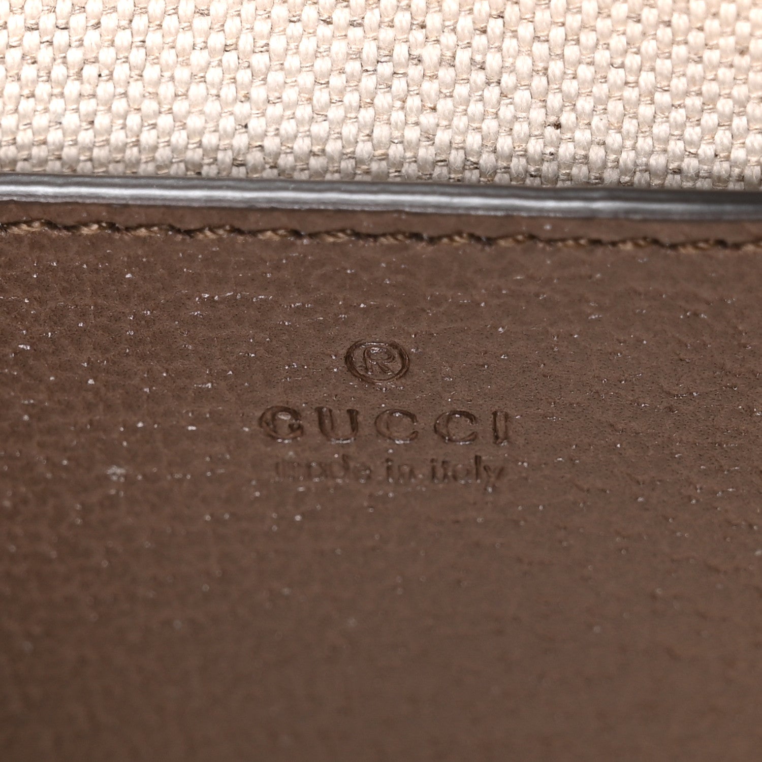 Gucci GG Supreme Monogram Textured Dollar Calfskin Mini Ophidia Chain Bag Beige Ebony 6 of 11