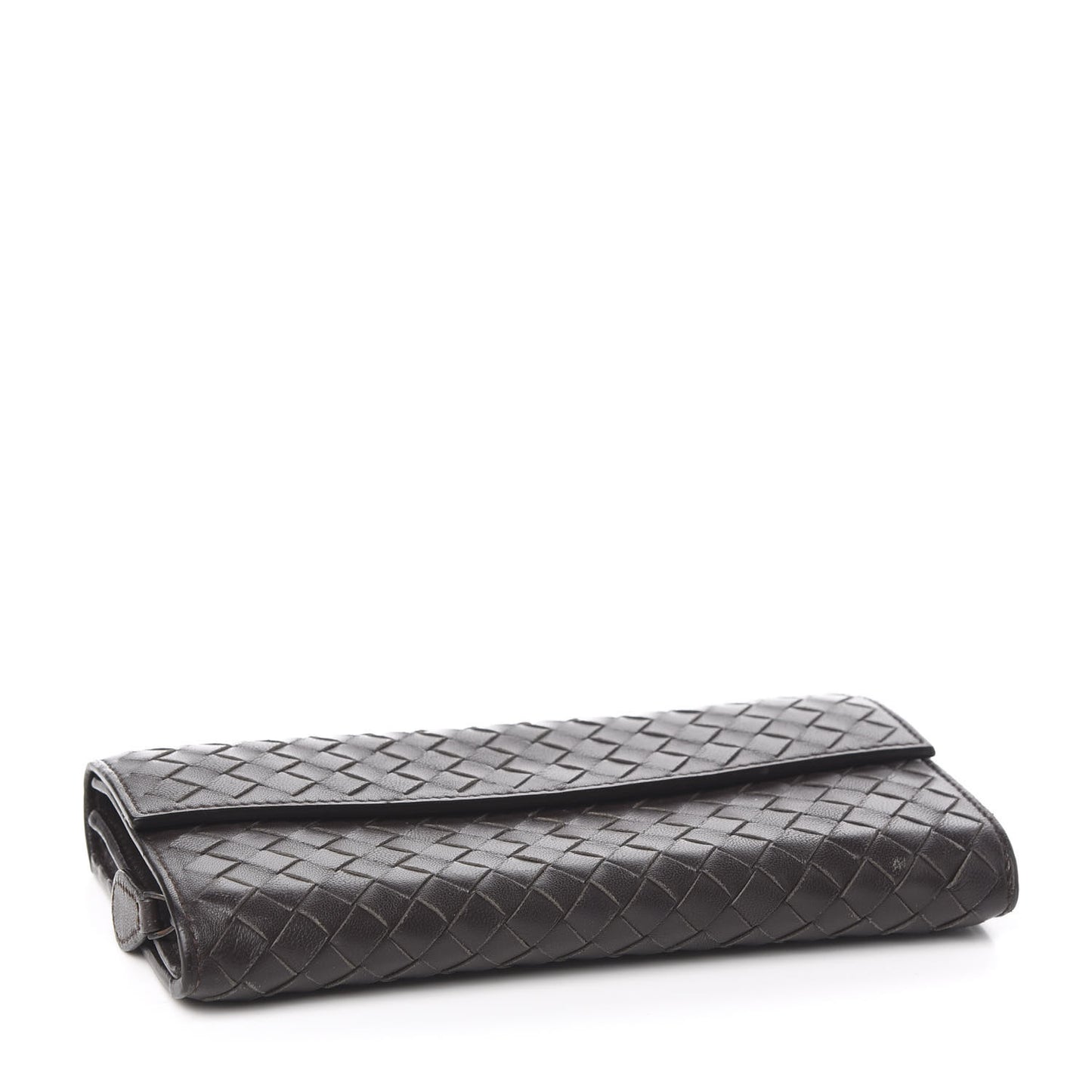 Nappa Intrecciato Continental Flap Wallet Ebano