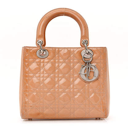 Christian Dior Patent Cannage Medium Lady Dior Dark Beige 1 of 11