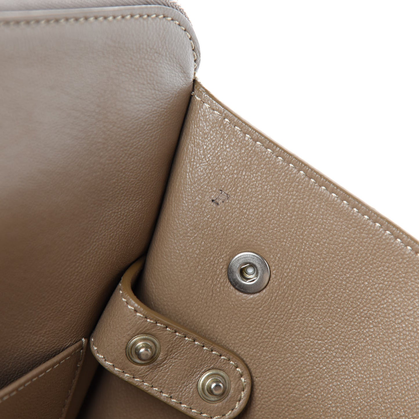Drummed Calfskin Suede Double Zip Trapeze Sand