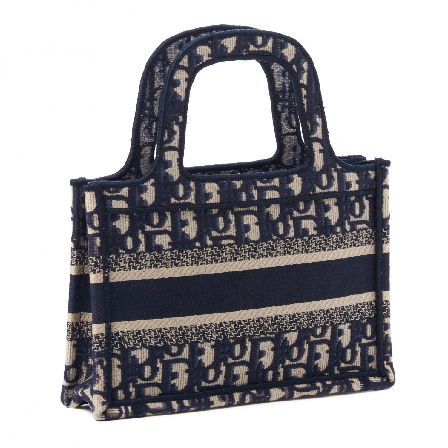 Christian Dior Oblique Mini Book Tote Blue Multicolor 3 of 9