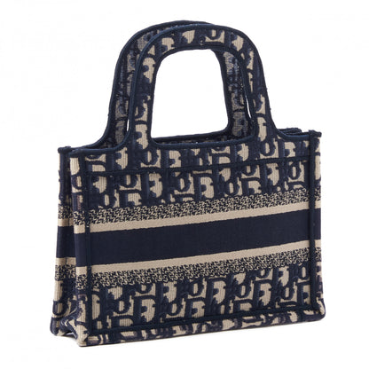 Christian Dior Oblique Mini Book Tote Blue Multicolor 3 of 9