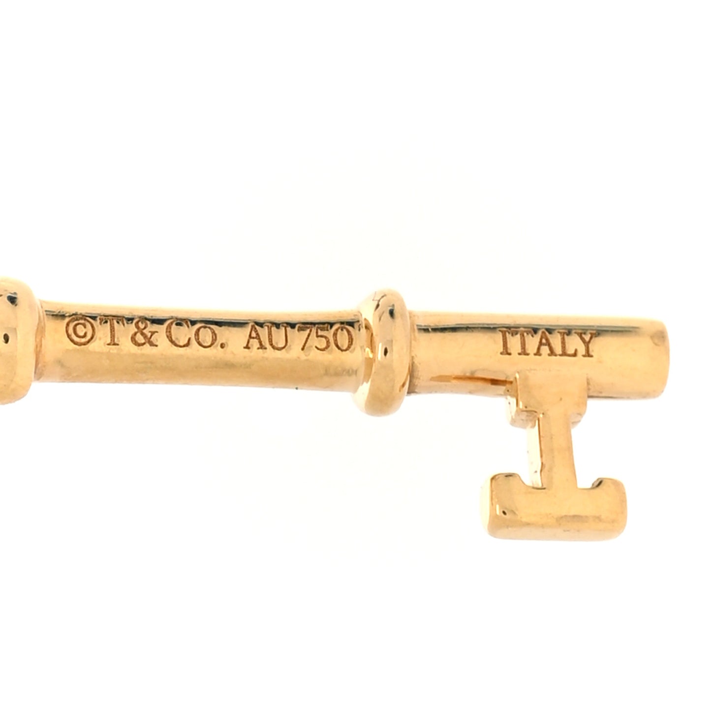 18K Yellow Gold Mini Heart Key Pendant