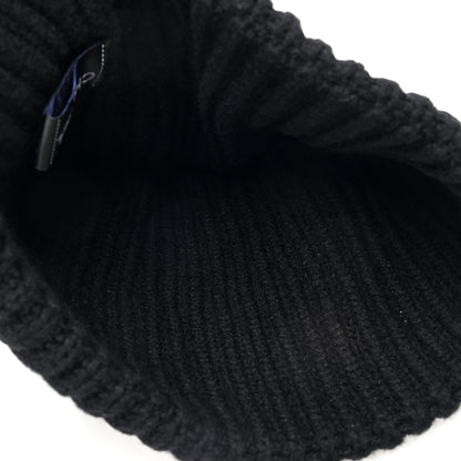 Chanel Cashmere Beaded Sequin Logo Beanie Hat Black 4 of 5