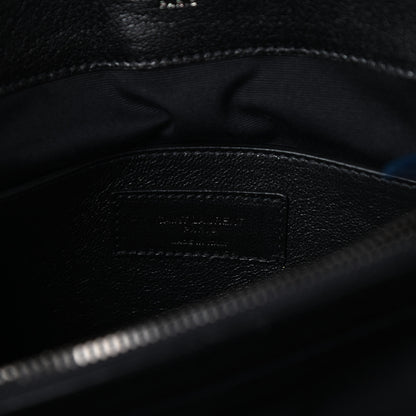Saint Laurent Sheepskin Matelasse Chevron Monogram Monochrome Large College Satchel Black 6 of 9