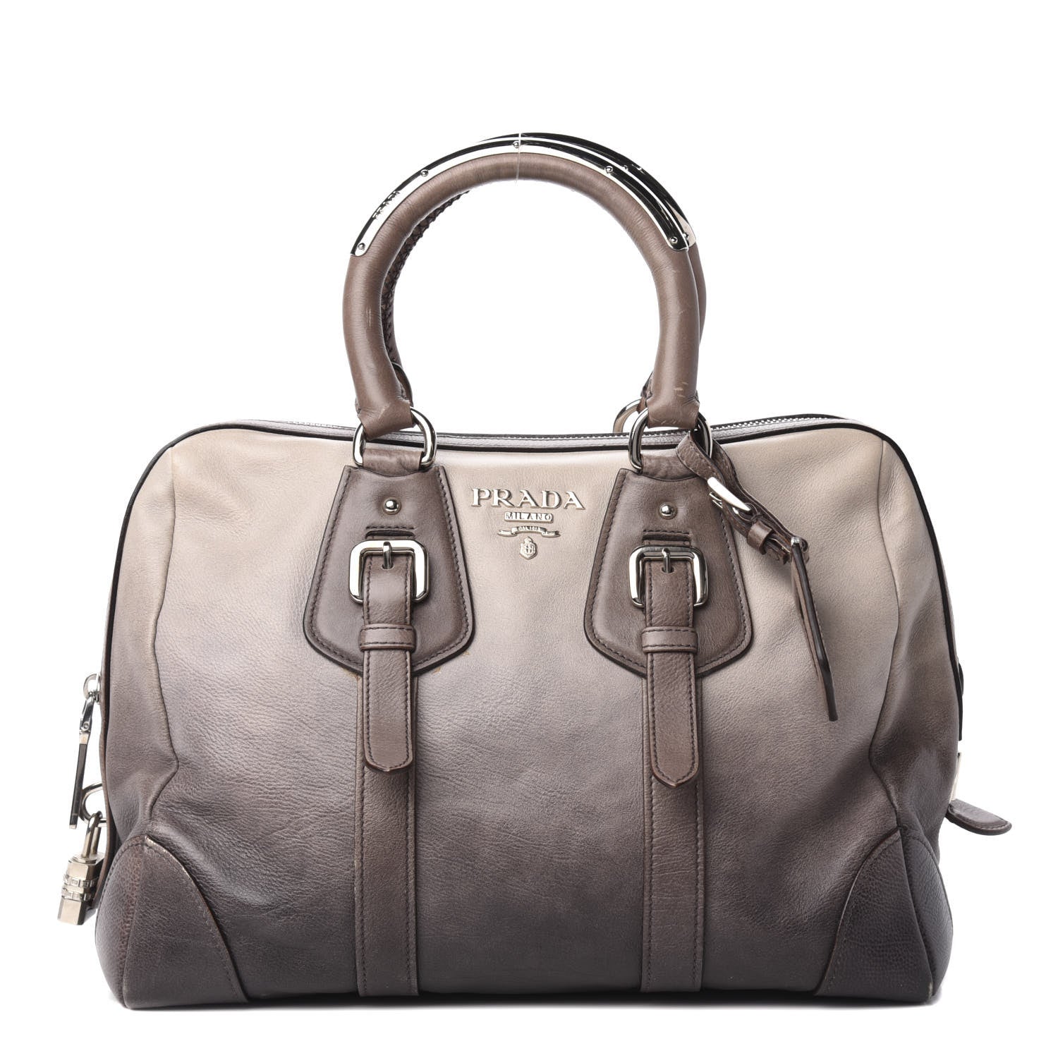 Prada Glace Calfskin Satchel Ardesia Talco 1 of 10