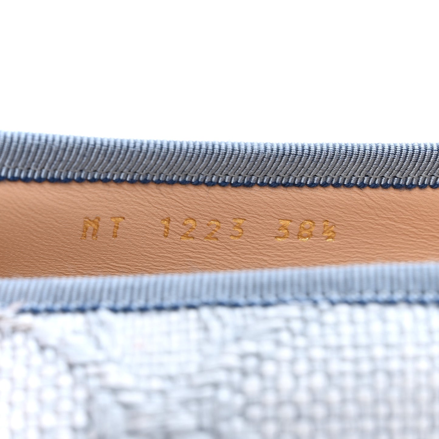 Raffia Cannage Ballet Flat 38.5 Bleu Pastel