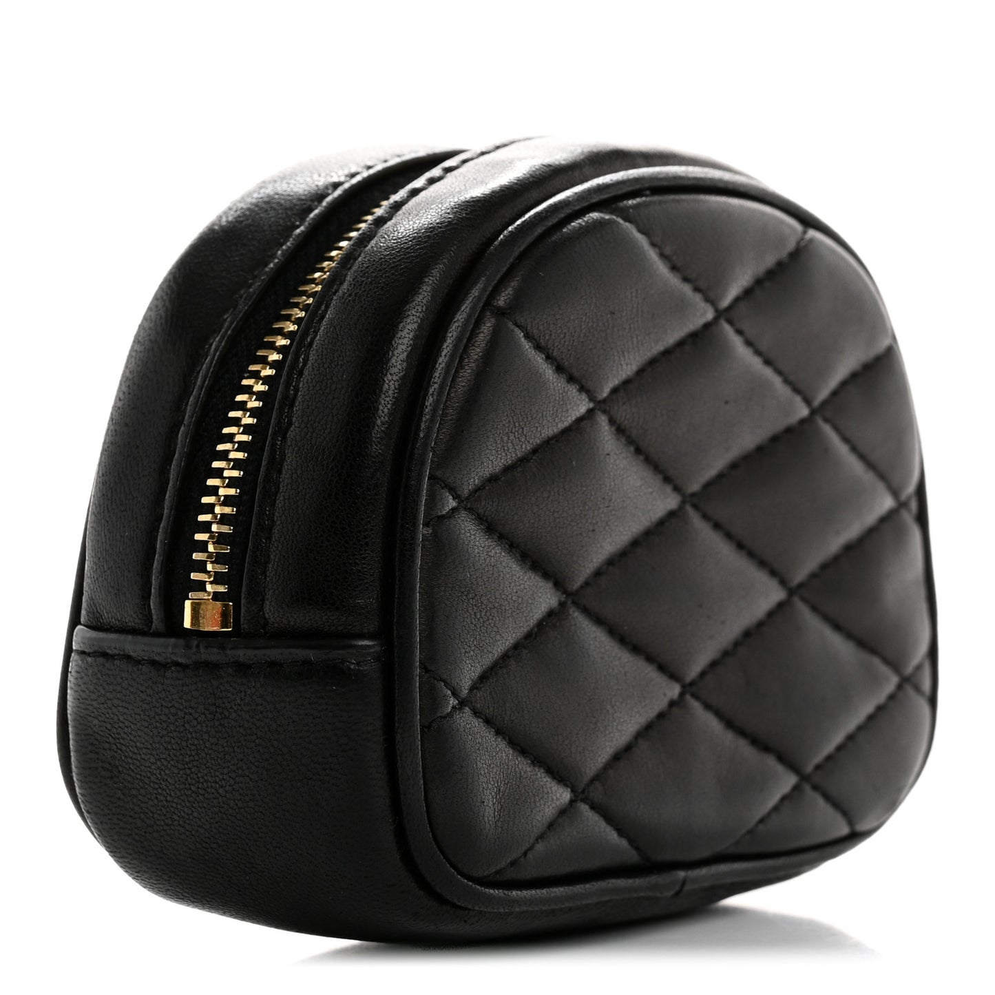 Lambskin Quilted Lolita Cosmetic Pouch Black