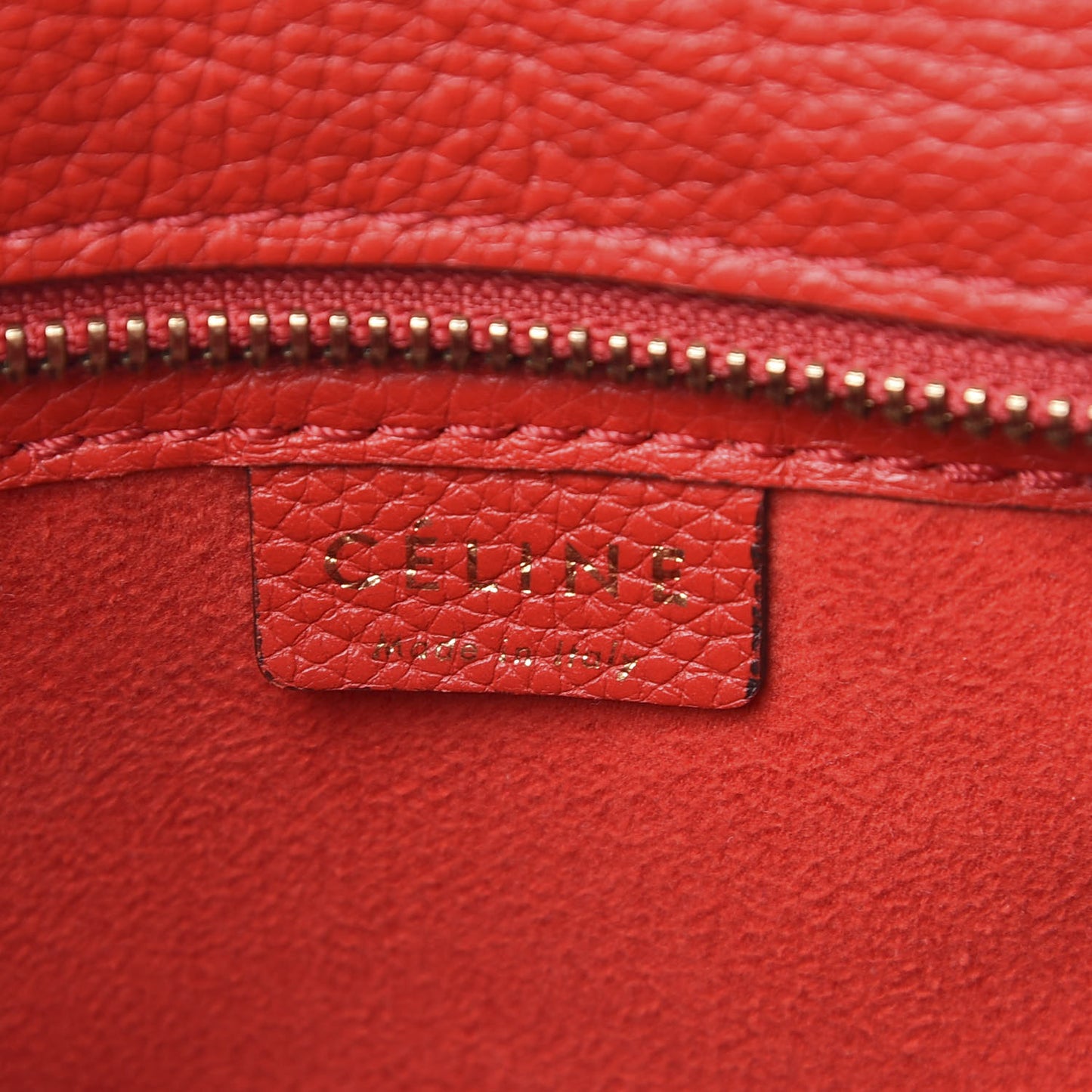 Drummed Calfskin Nano Luggage Coquelicot