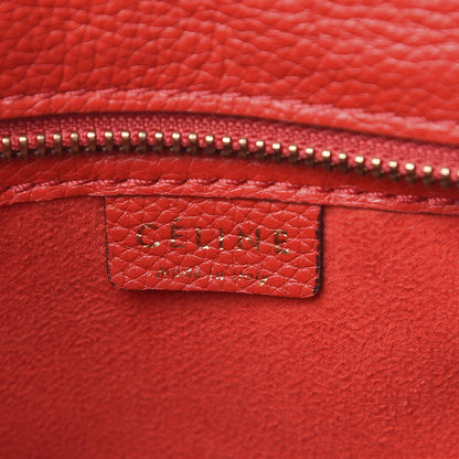 Celine Drummed Calfskin Nano Luggage Coquelicot 7 of 11