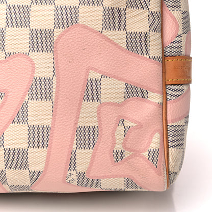 Louis Vuitton Damier Azur Tahitienne Speedy Bandouliere 30 Rose Ballerine 22 of 27