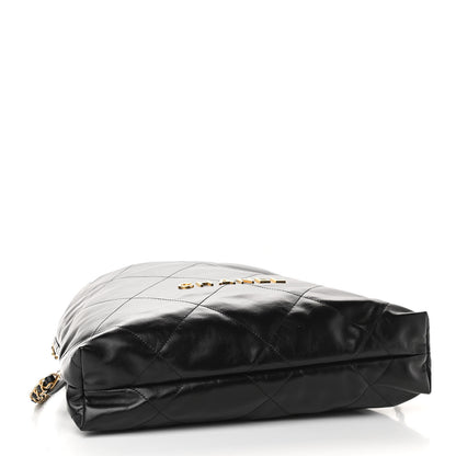 Chanel Shiny Calfskin Quilted Chanel 22 Backpack Black 4 of 10