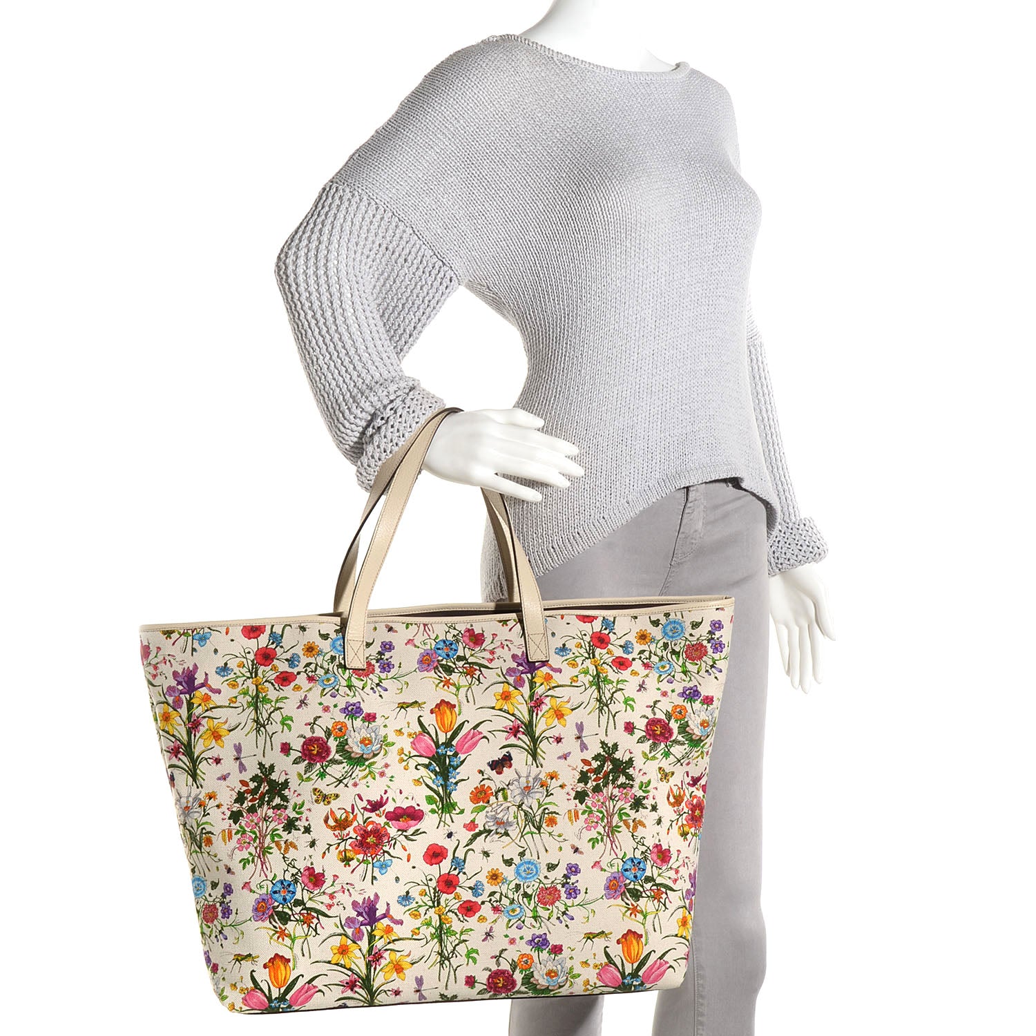 Gucci Canvas Large Floral Flora Tote 4 of 7