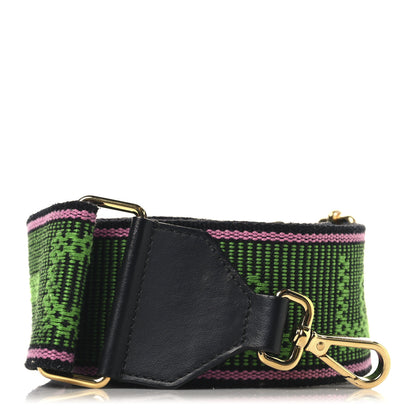 Fendi Cannete Ribbon Poly Vitello Century Logo Adjustable Strap You Rosa Antico Verde Black 1 of 5