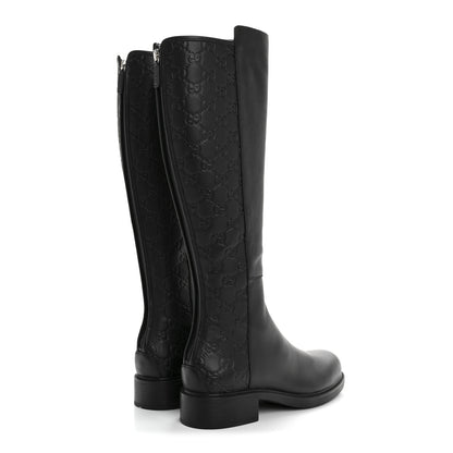 Gucci Microguccissima Knee High Riding Boots 37.5 Black 4 of 9