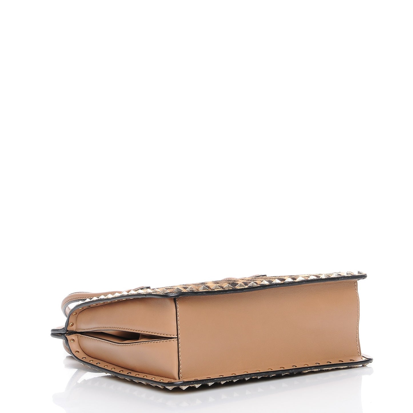 Pony Hair Rockstud Frame Bag Leopard